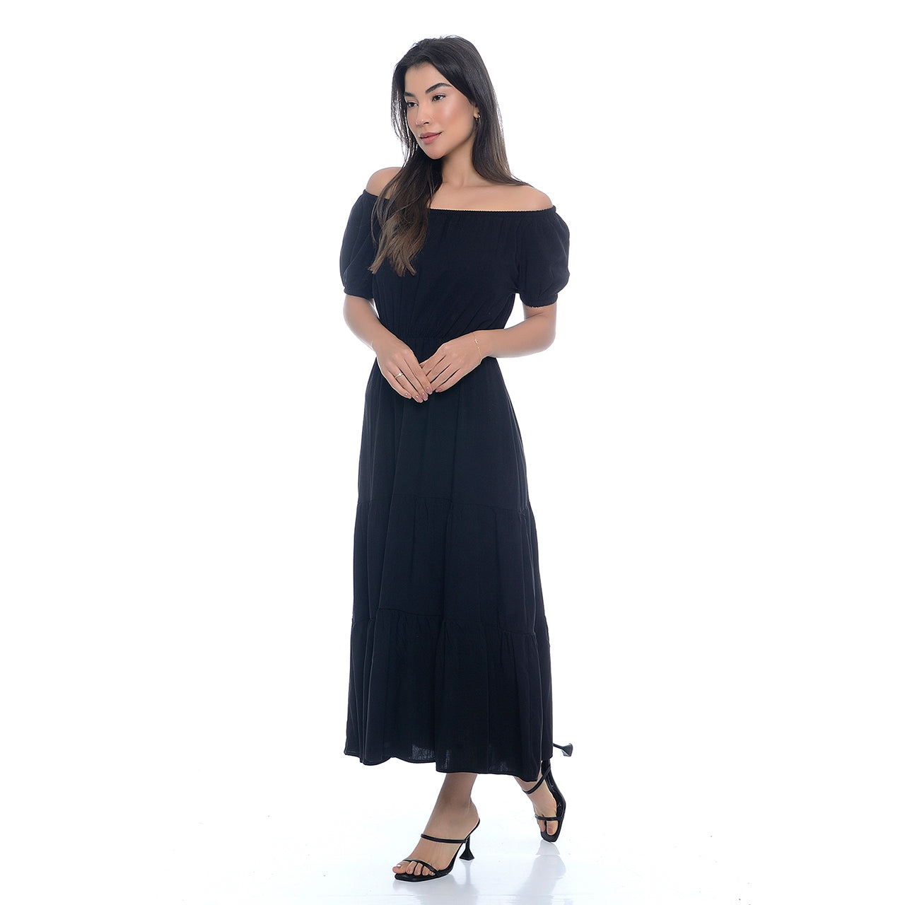 Vestido M/C Midi Ciganinha BBonnie Marisa Preto