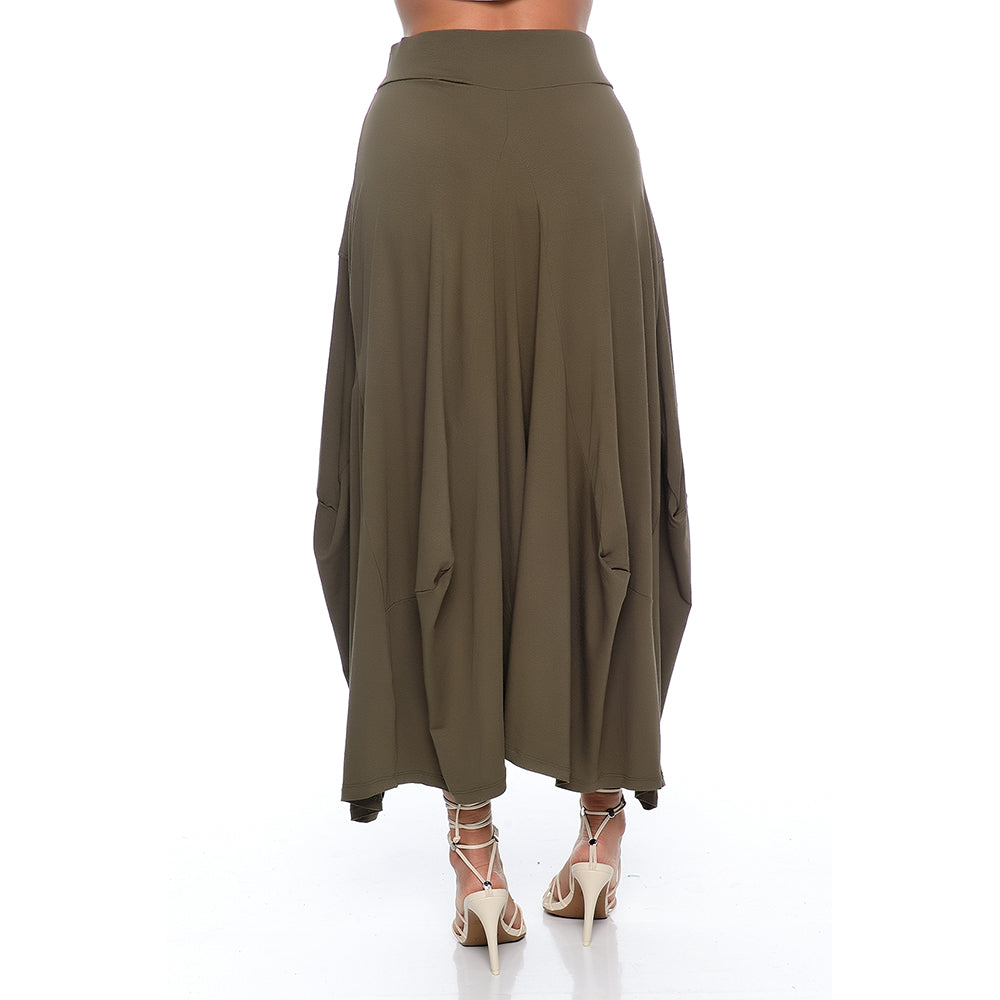 Saia Longa Pontas Assimétricas e Bolsos BBonnie Aline