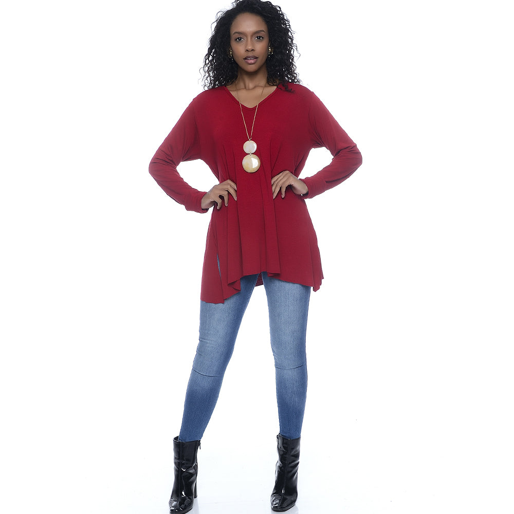 Blusa M/L Assimétrica BBonnie Ludy Vermelho