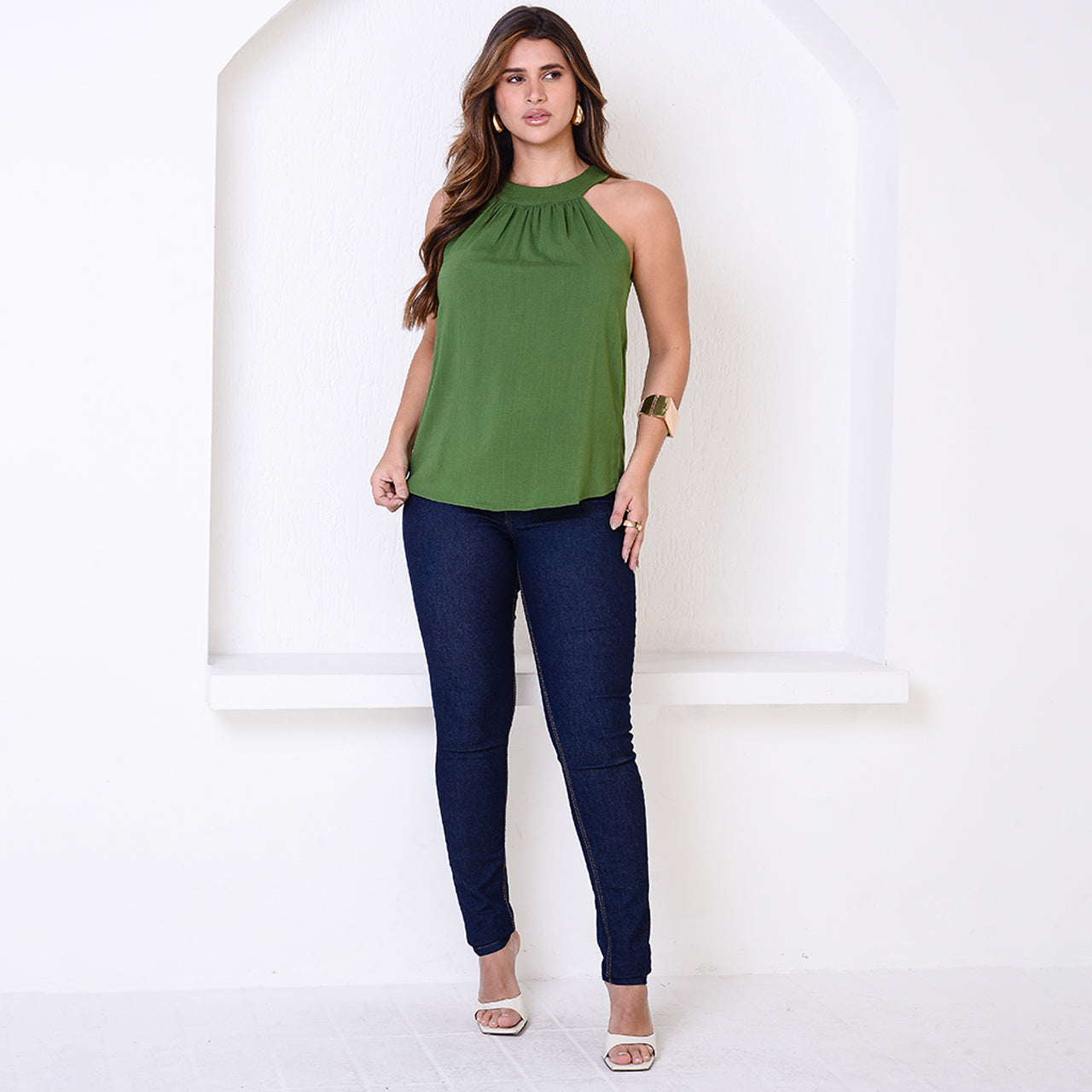 Blusa Cava Americana BBonnie Pietra Verde Militar