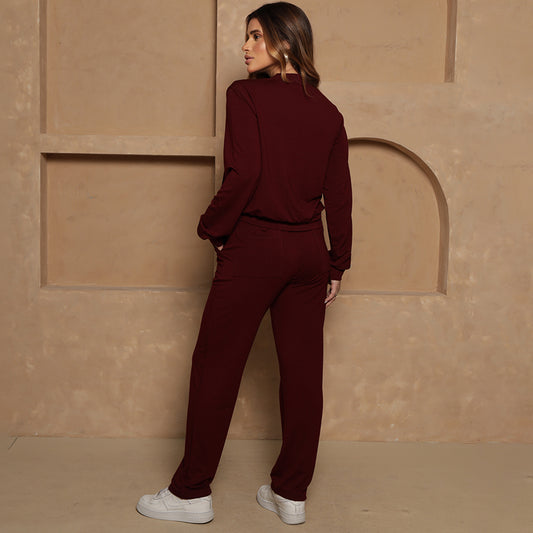 Conjunto Eliza BBonnie – Moletinho Vinho B'Bonnie