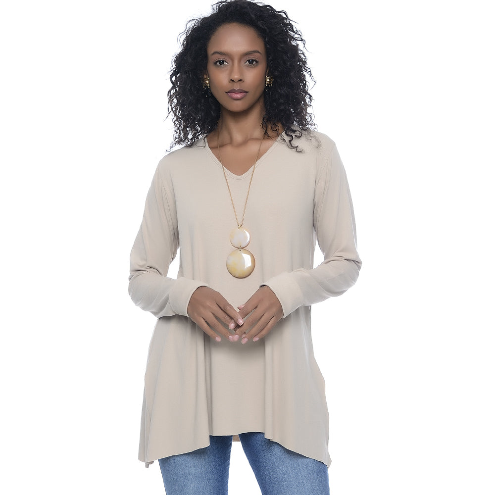 Blusa M/L Assimétrica BBonnie Ludy Bege