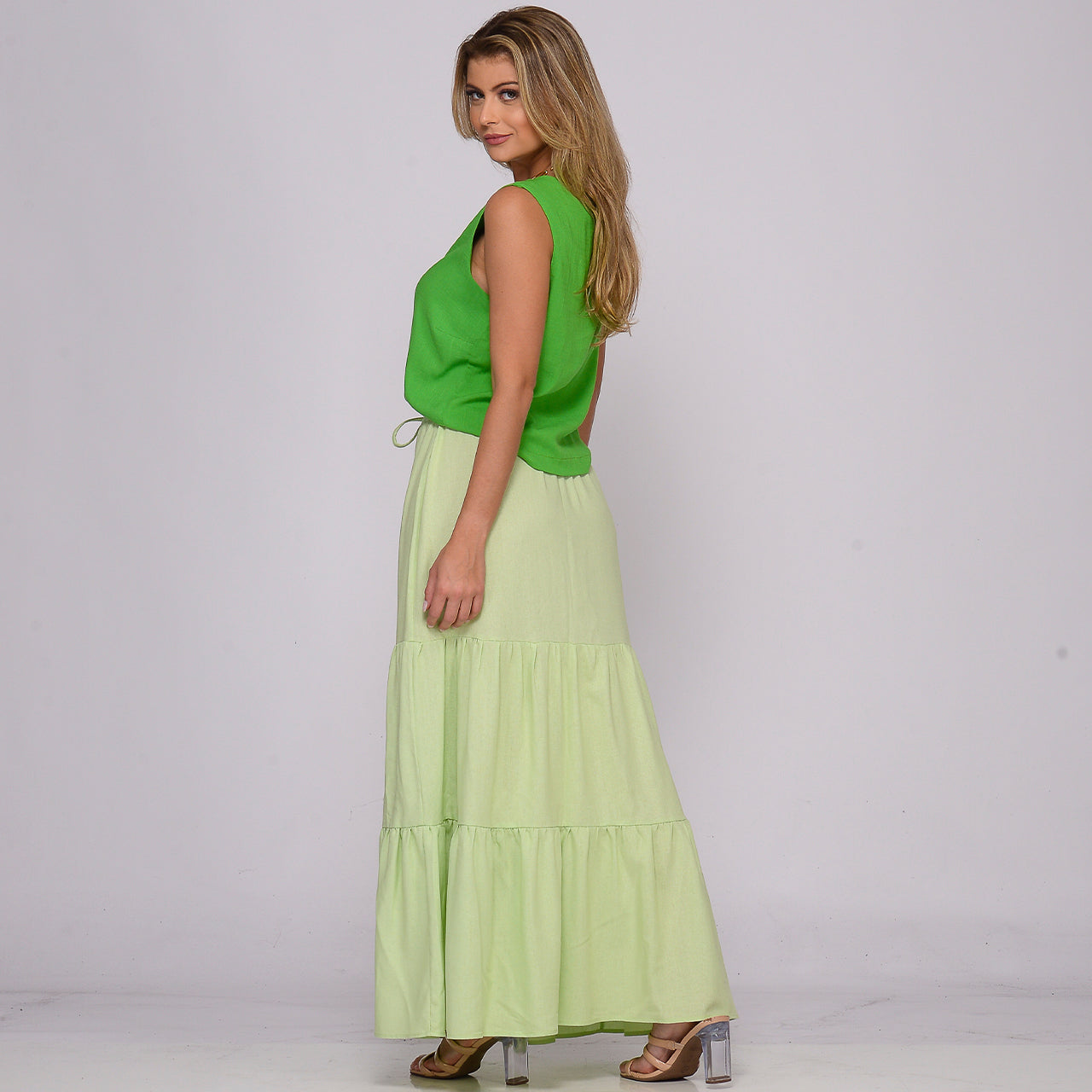 Saia Longa Viscose em Camadas BBonnie Luiza