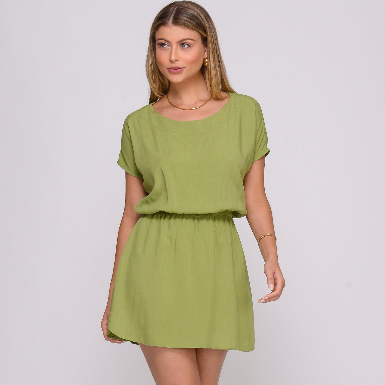 Vestido Curto M/C Elástico na Cintura BBonnie Stela