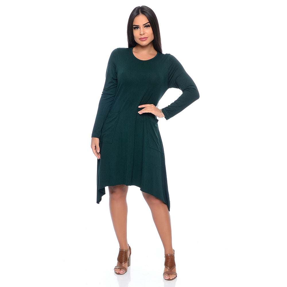 Vestido Midi Assimétrico M/L BBonnie Adelle Verde Musgo