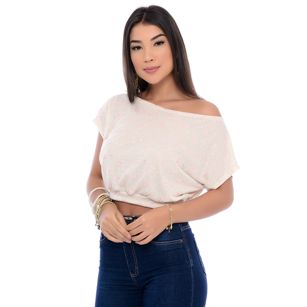 Blusa Cropped BBonnie Sarita Off Flor