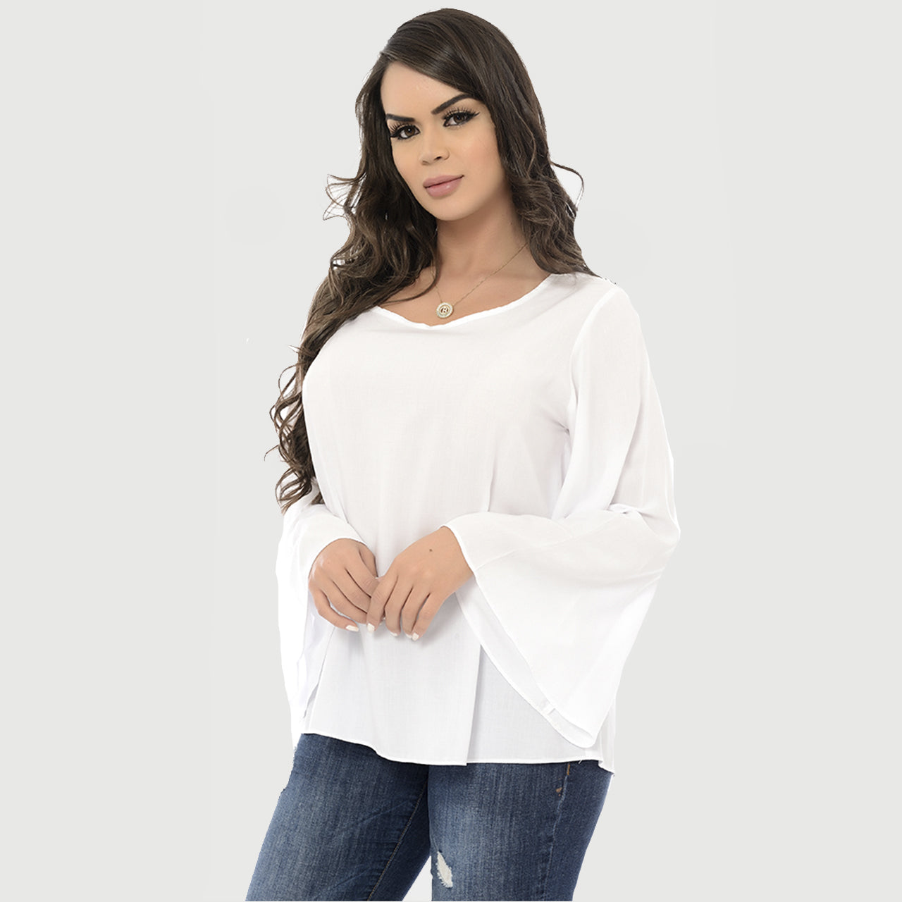 Blusa Bata Decote Redondo BBonnie Betina Branco