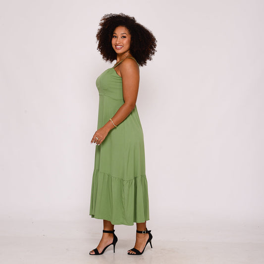 Vestido Midi com Babado na Barra BBonnie Emanuelly B'Bonnie