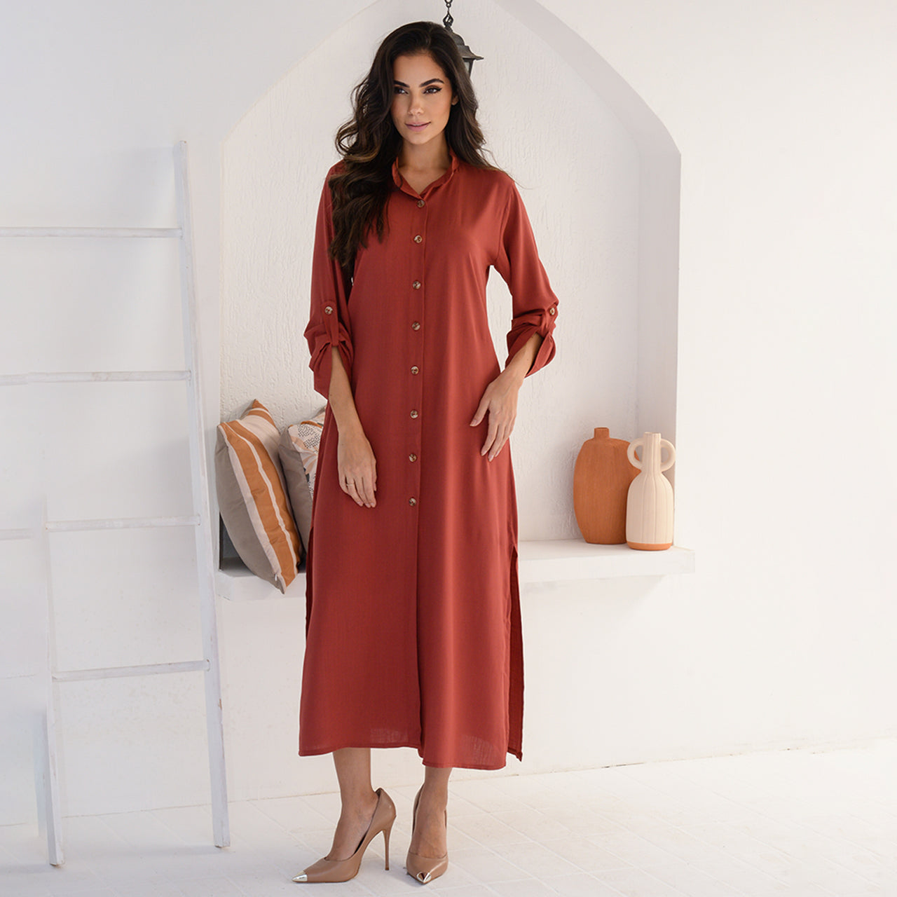 Vestido Chemise Botões M/L BBonnie Valentina Terra