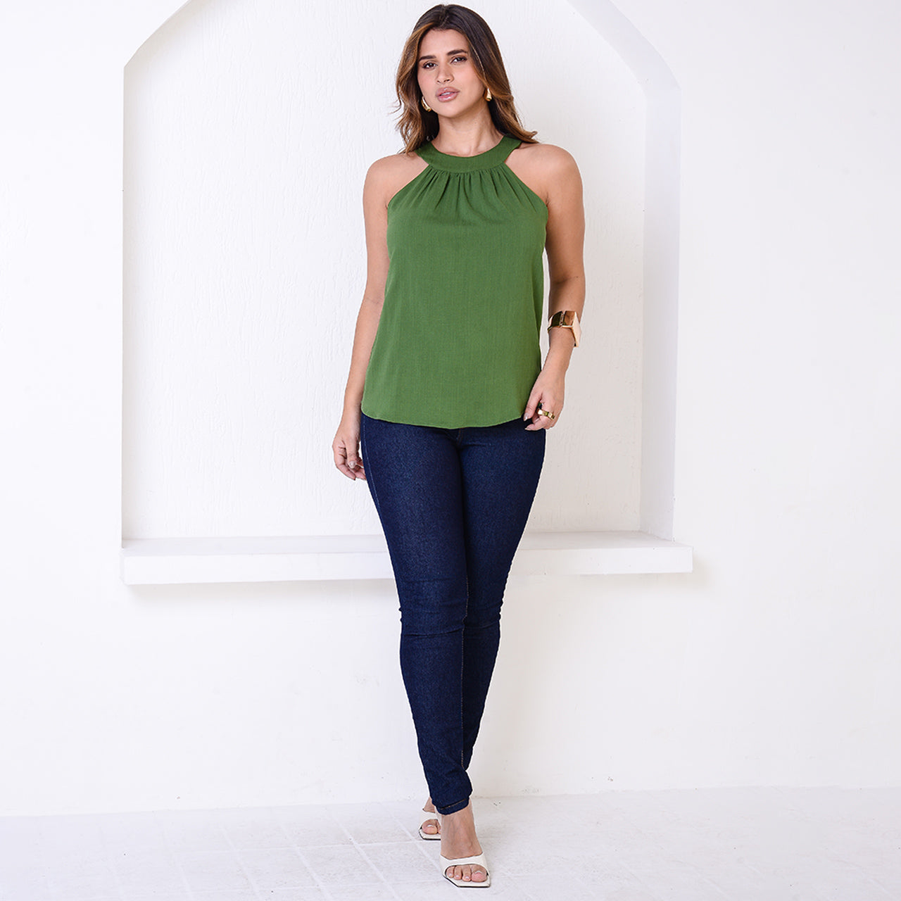 Blusa Cava Americana BBonnie Pietra Verde Militar