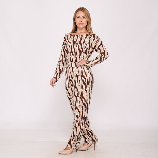 Macacão M/L Decote Canoa BBonnie Maitê  Estampados