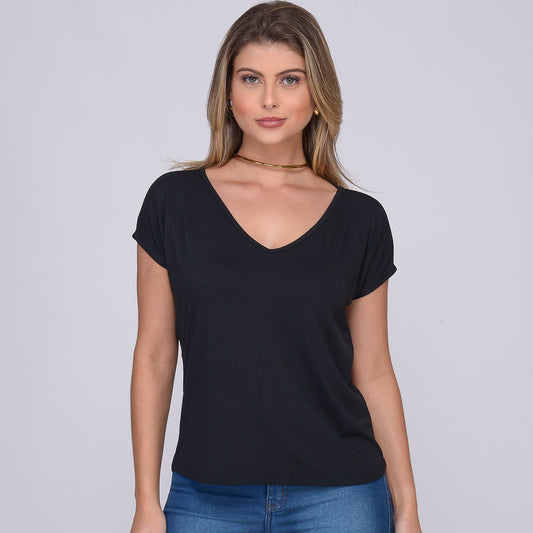 Blusa M/C Decote V BBonnie Ioná  Preto