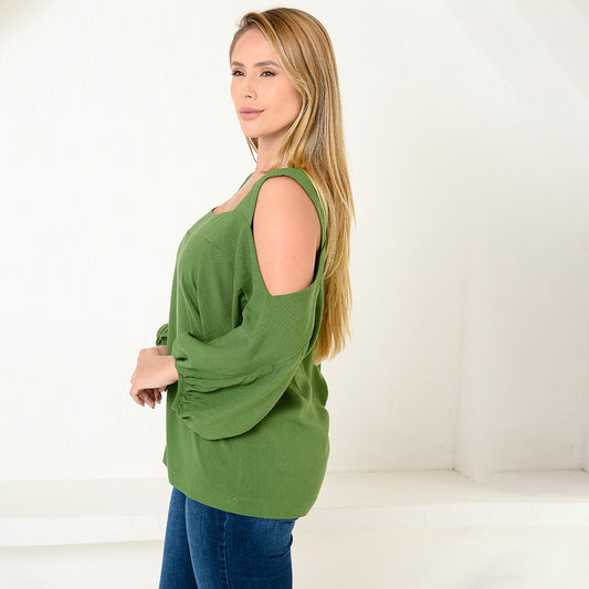 Blusa Ombro Vazado BBonnie Serena Verde
