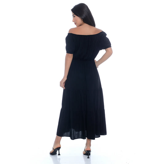 Vestido M/C Midi Ciganinha  BBonnie Marisa Preto