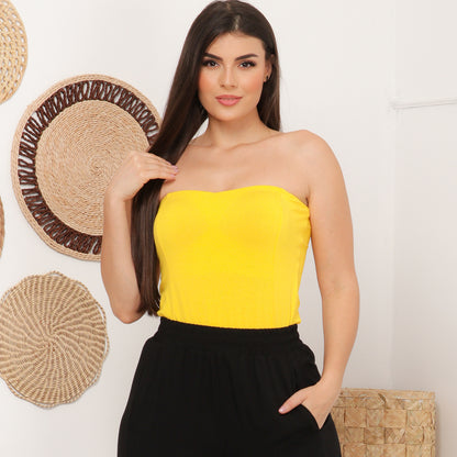 Blusa Tomara que Caia com Bojo BBonnie Cristal Amarelo