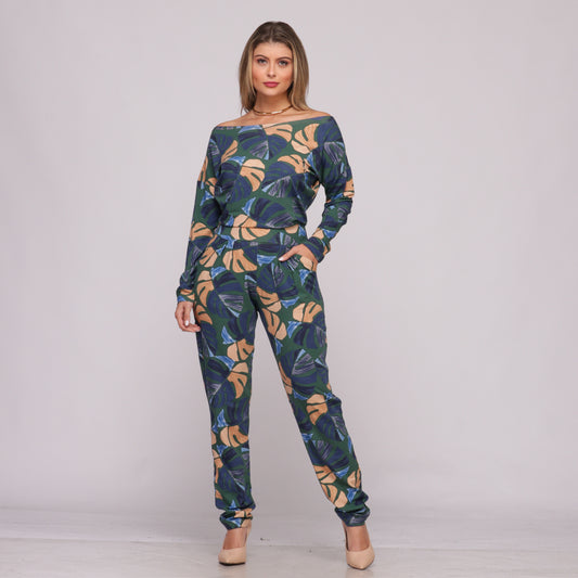 Macacão M/L Decote Canoa BBonnie Maitê  Estampados