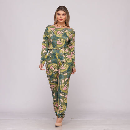 Macacão M/L Decote Canoa BBonnie Maitê  Estampados B'Bonnie