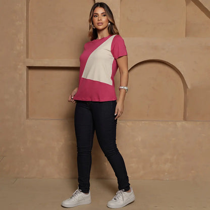 Blusa Flora BBonnie Feminina Manga 3/4 em Malha Viscolycra