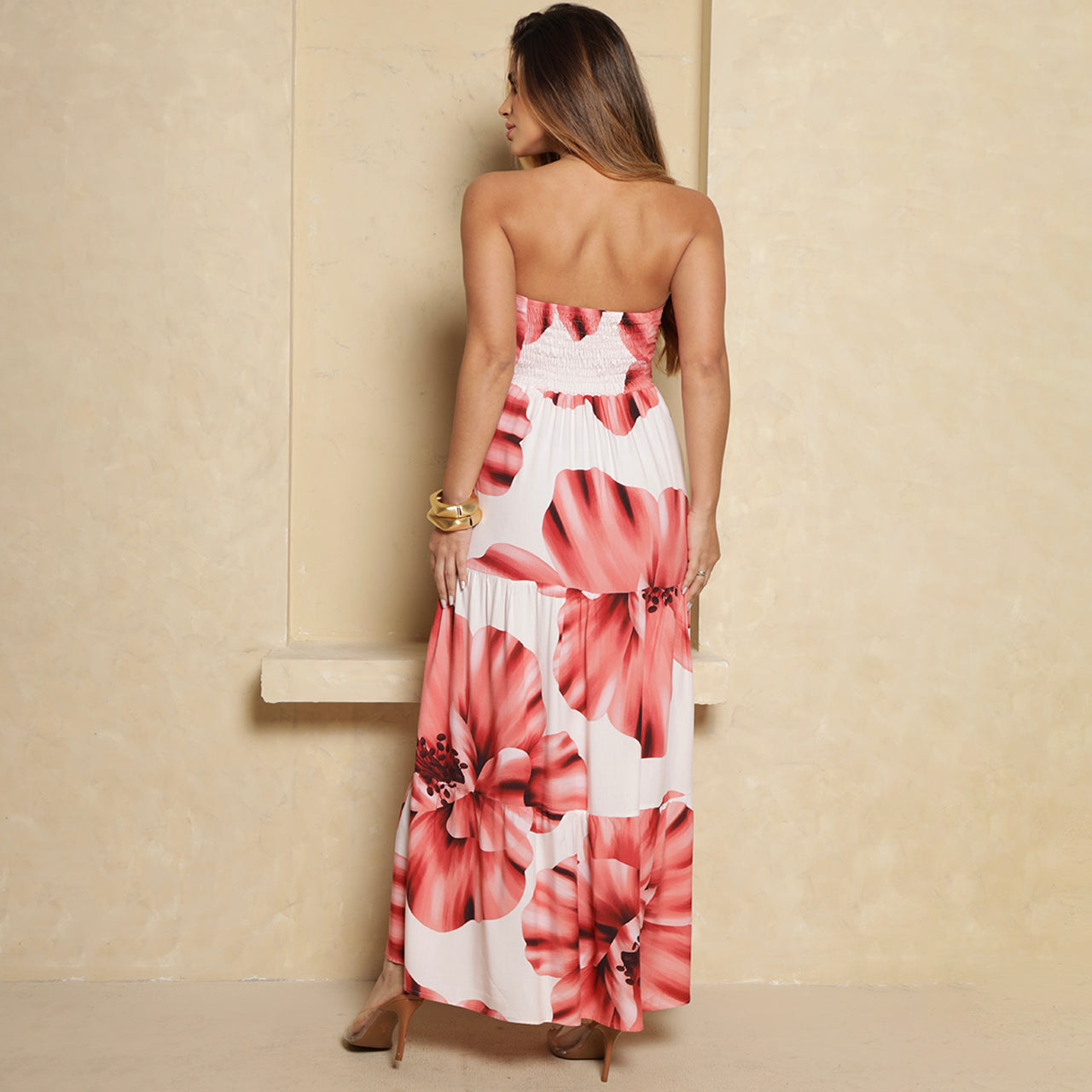 Vestido Longo Flor BBonnie Feminino Tomara que Caia Estampados