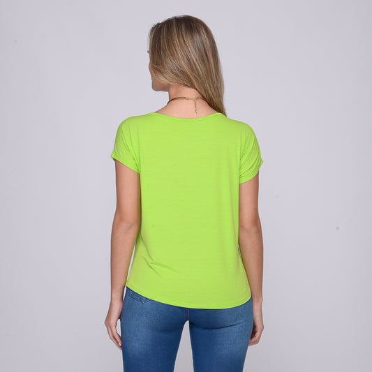 Blusa M/C Decote V BBonnie Ioná Verde Limão