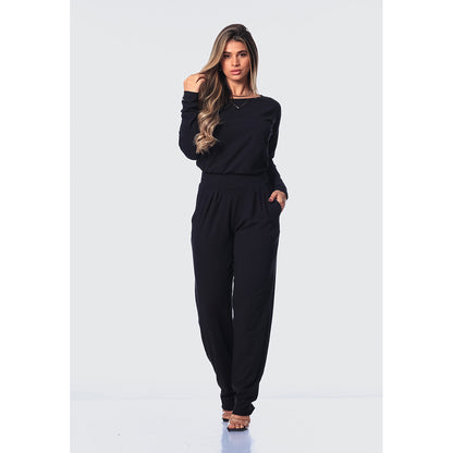 Macacão M/L Decote Canoa  BBonnie Maitê Preto