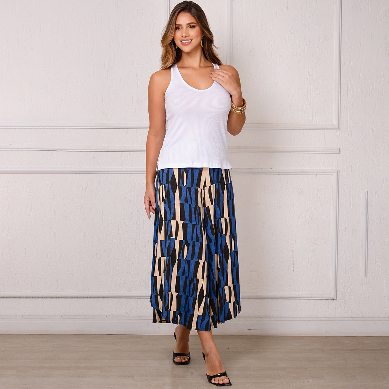 Calça Pantacourt com Cós BBonnie Noemi Estampados B'Bonnie