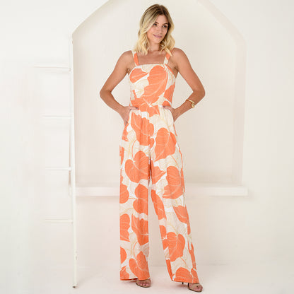 Macacão Pantalona com Alças Médias BBonnie Rafaela Estampados