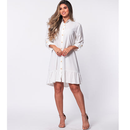 Vestido Chemise Botões M/C BBonnie Rebeca Marrom