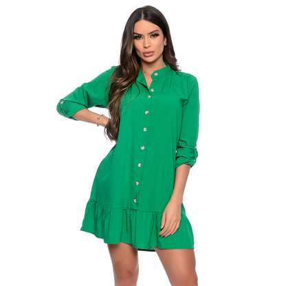Vestido Chemise Botões M/C BBonnie Rebeca Marrom