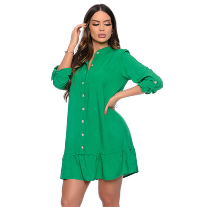 Vestido Chemise Botões M/C BBonnie Rebeca Marrom