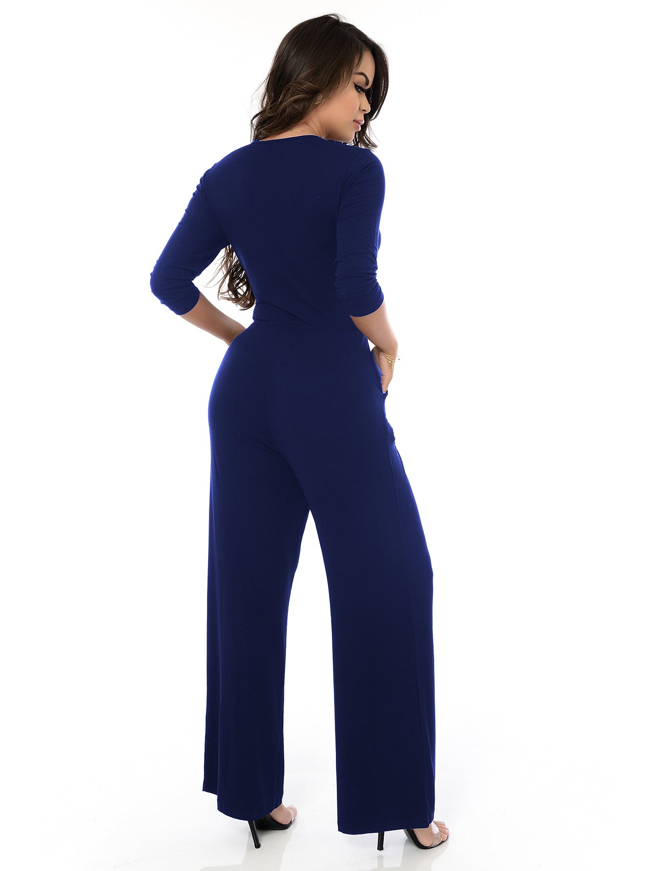 Macacão Pantalona Decote Transpassado BBonnie Florence Marrom