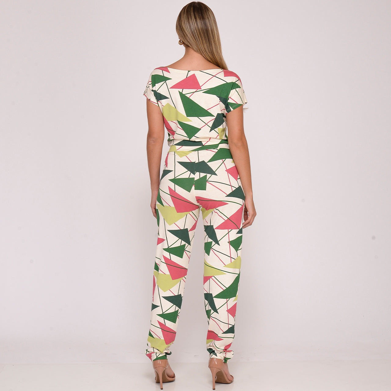 Macacão Longo M/C Decote Canoa  BBonnie Mel Estampados