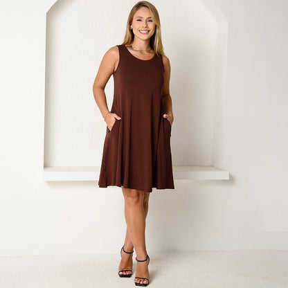 Vestido Curto Trapézio Sem Manga BBonnie Sophia