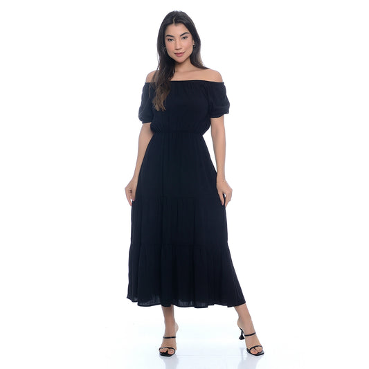 Vestido M/C Midi Ciganinha  BBonnie Marisa Preto