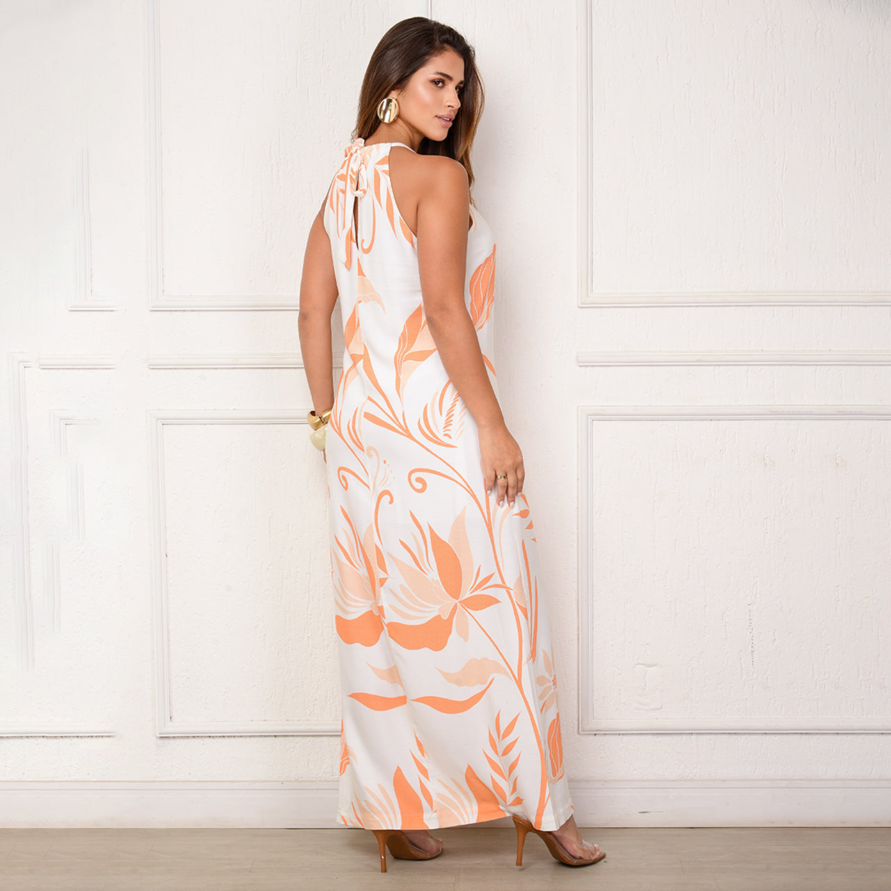 Vestido Sabrina – Longo com Amarração no Pescoço Estampados