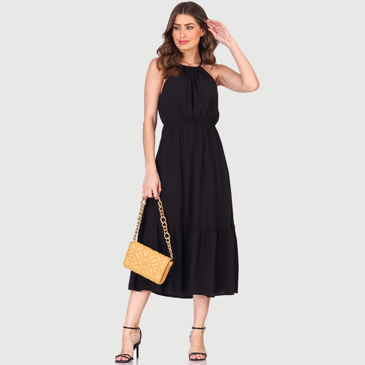 Vestido Midi Cava Americana  BBonnie Anahi Preto