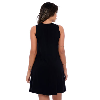 Vestido Curto Trapézio Sem Manga BBonnie Sophia