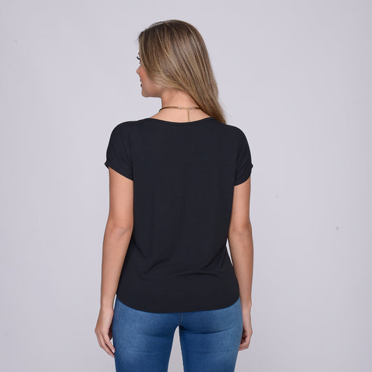 Blusa M/C Decote V BBonnie Ioná  Preto