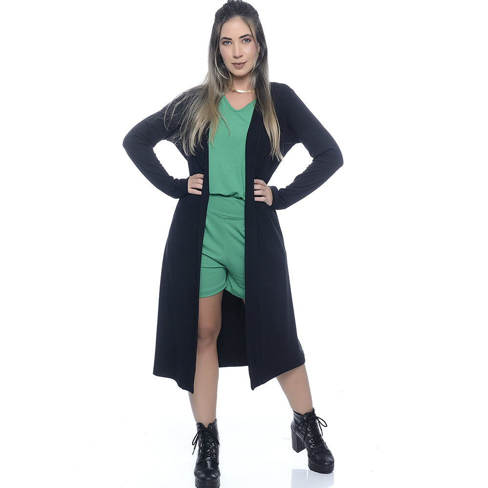 Cardigan Longo Feminino M/L BBonnie Kira Preto B'Bonnie