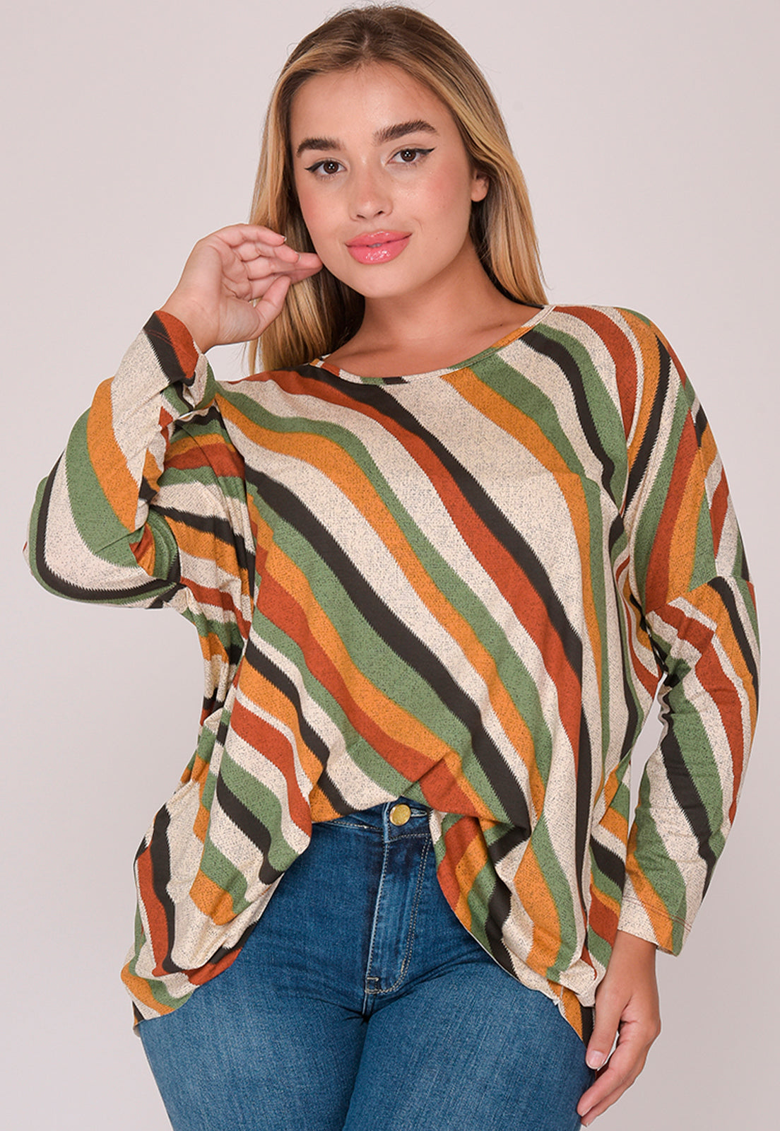 Blusa Quadrada M/L Decote Canoa BBonnie Helô Verde Bandeira