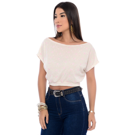 Blusa Cropped BBonnie Sarita Off Flor