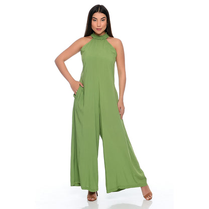 Macacão Pantalona Gola Alta Sem Mangas BBonnie Louise
