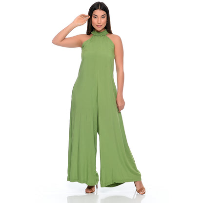 Macacão Pantalona Gola Alta Sem Mangas BBonnie Louise
