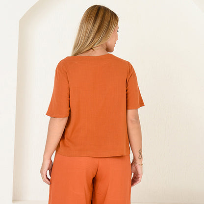 Blusa Viscose M/C BBonnie Leona Terra