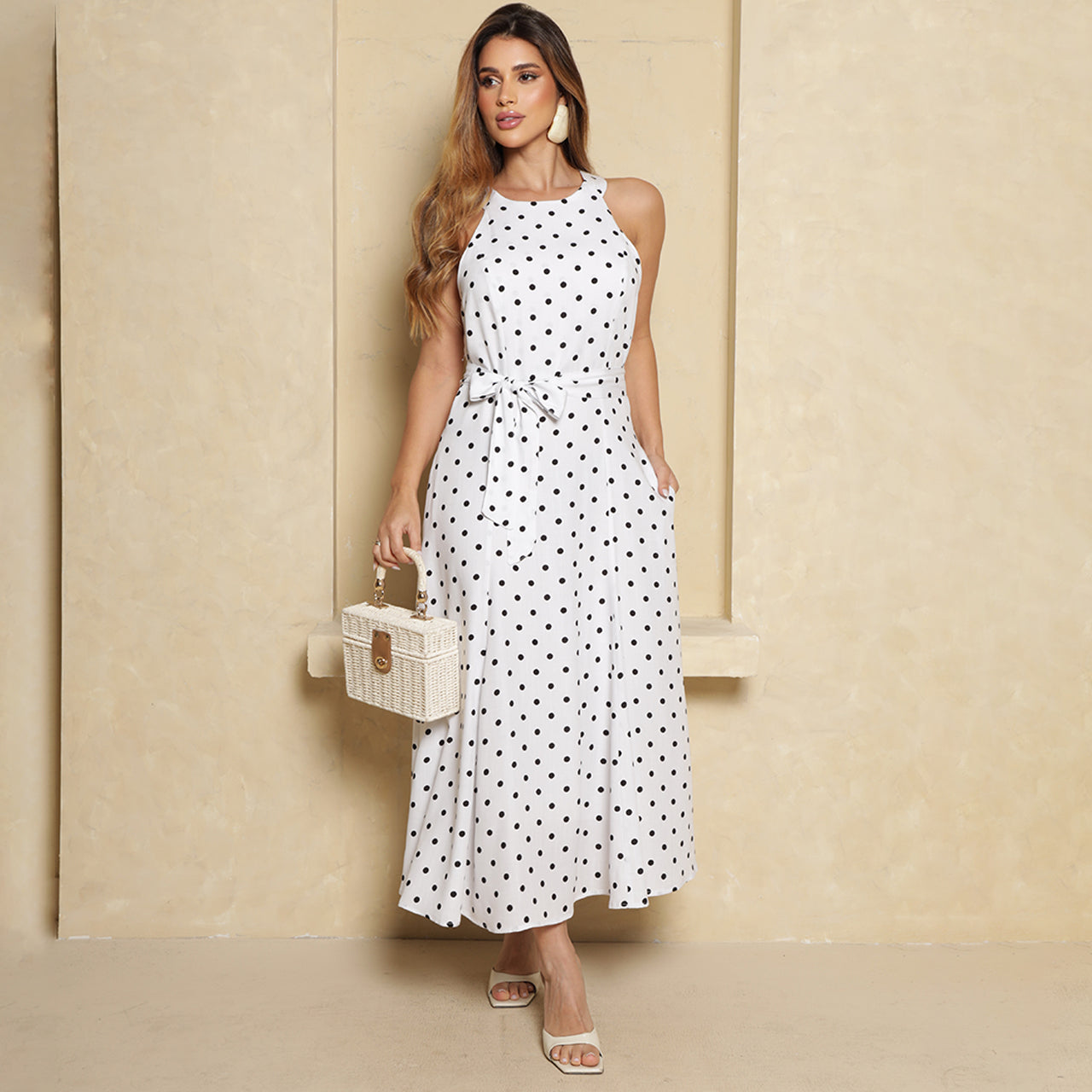 Vestido Longo Agatha BBonnie Feminino com Bolsos Poa