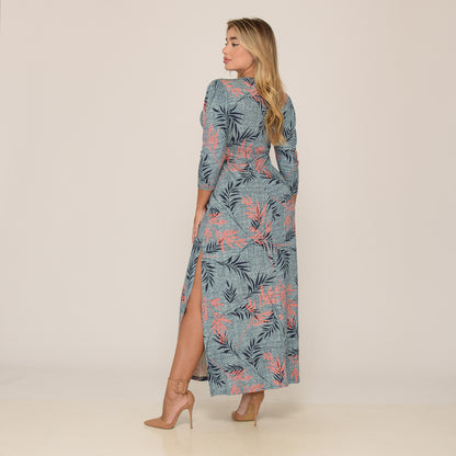 Vestido Longo Fenda Lateral  BBonnie Tiana Estampado