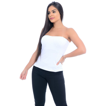 Blusa Tomara que Caia com Bojo BBonnie Cristal Branca