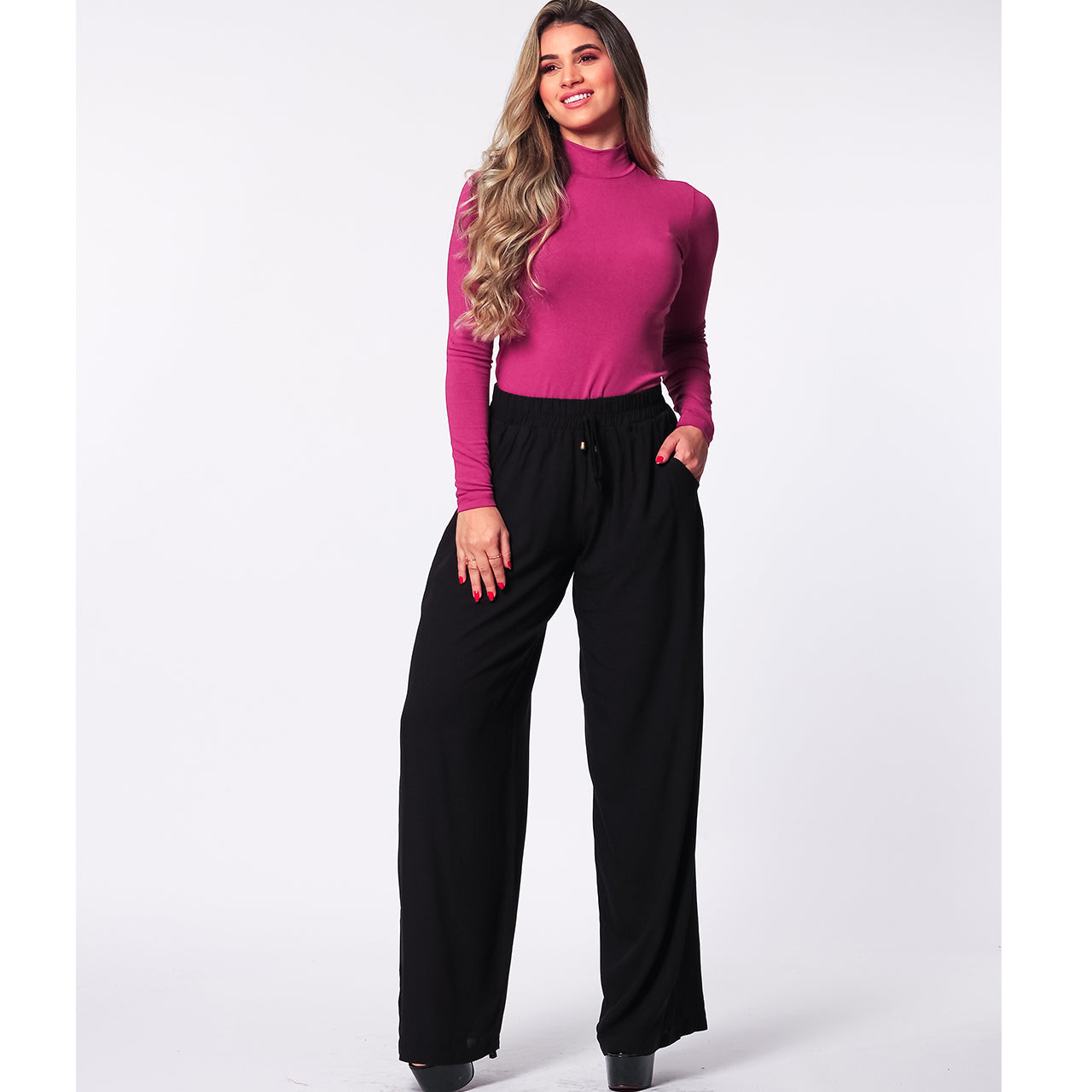 Calça Pantalona em Viscose BBonnie Manu