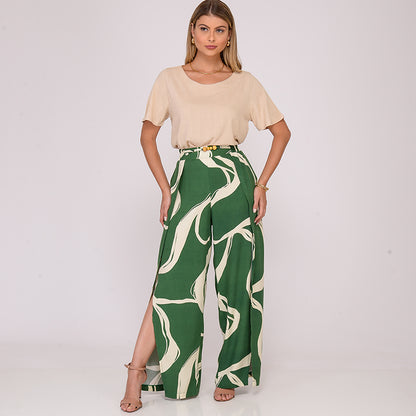Calça Pantalona com Fenda na Frente BBonnie Paola