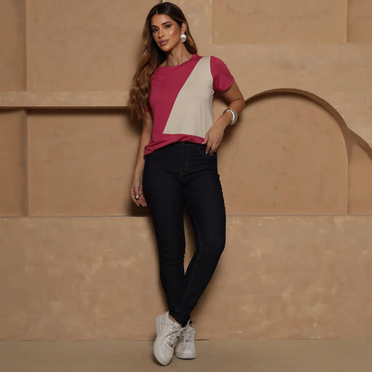 Blusa Flora BBonnie Feminina Manga 3/4 em Malha Viscolycra